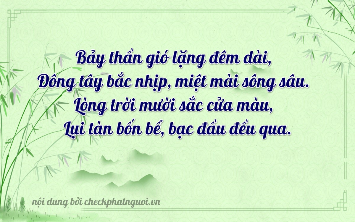 Bài thơ ý nghĩa cho <b>biển số 29K2-07015</b> tại website checkphatnguoi.vn