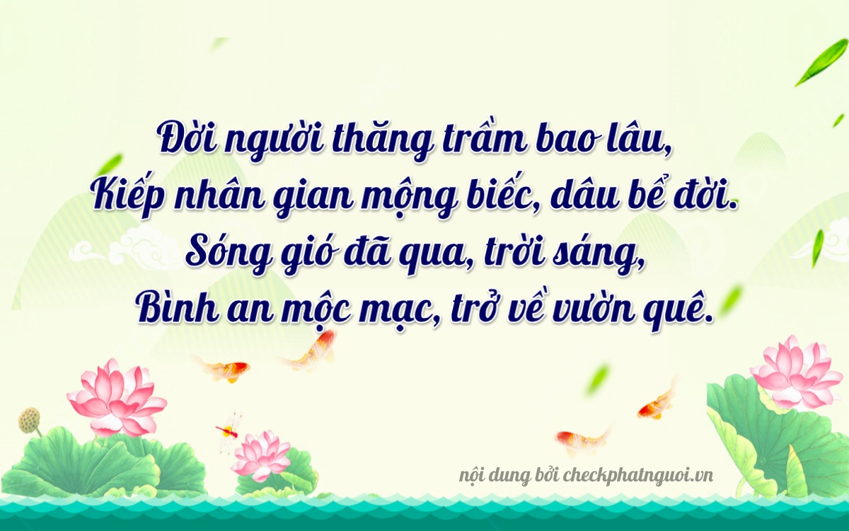 Bài thơ ý nghĩa cho <b>biển số 29KT-20242</b> tại website checkphatnguoi.vn