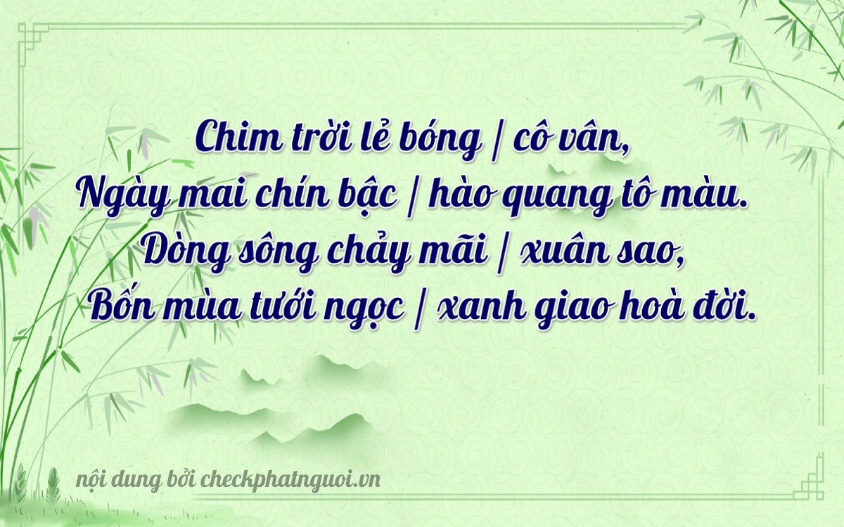 Bài thơ ý nghĩa cho <b>biển số 29M1-42873</b> tại website checkphatnguoi.vn