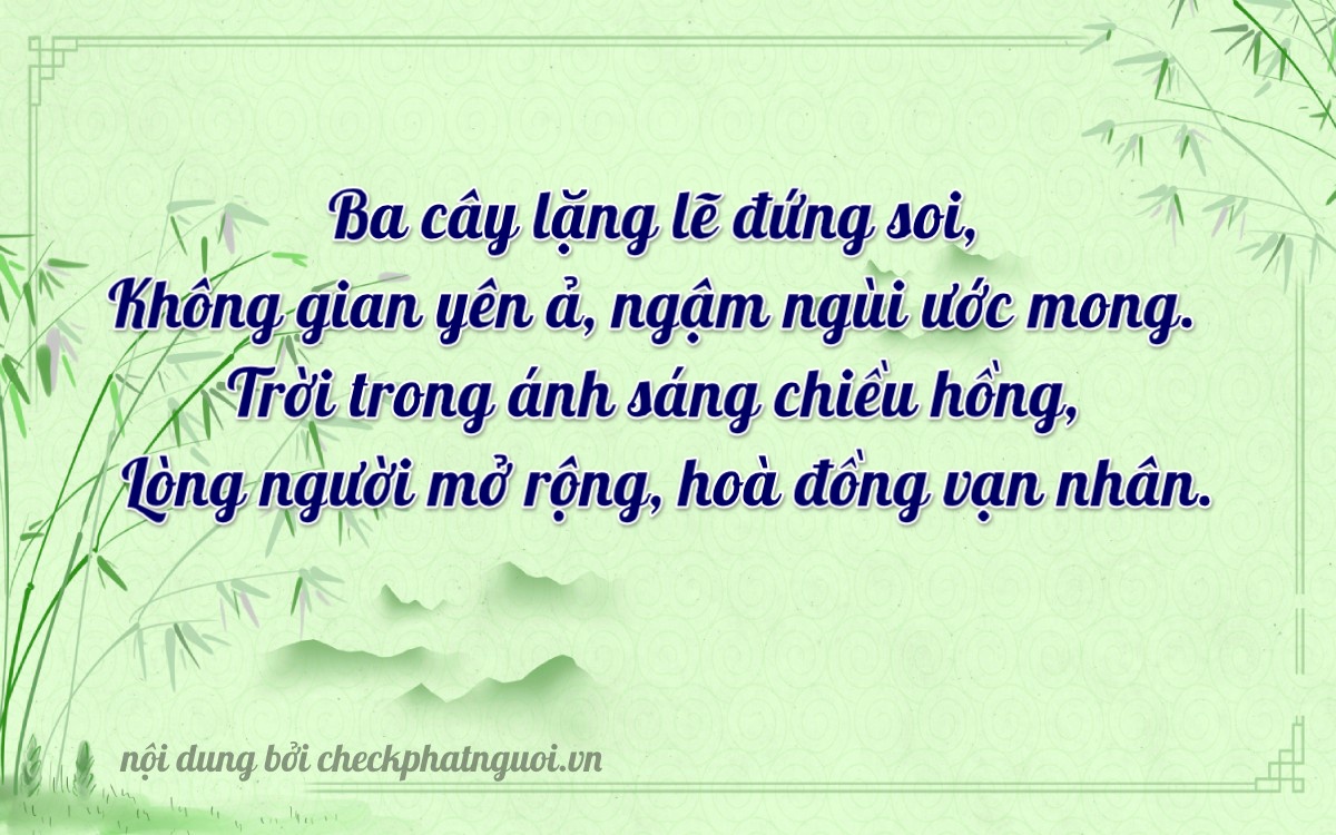 Bài thơ ý nghĩa cho <b>biển số 29M1-83013</b> tại website checkphatnguoi.vn