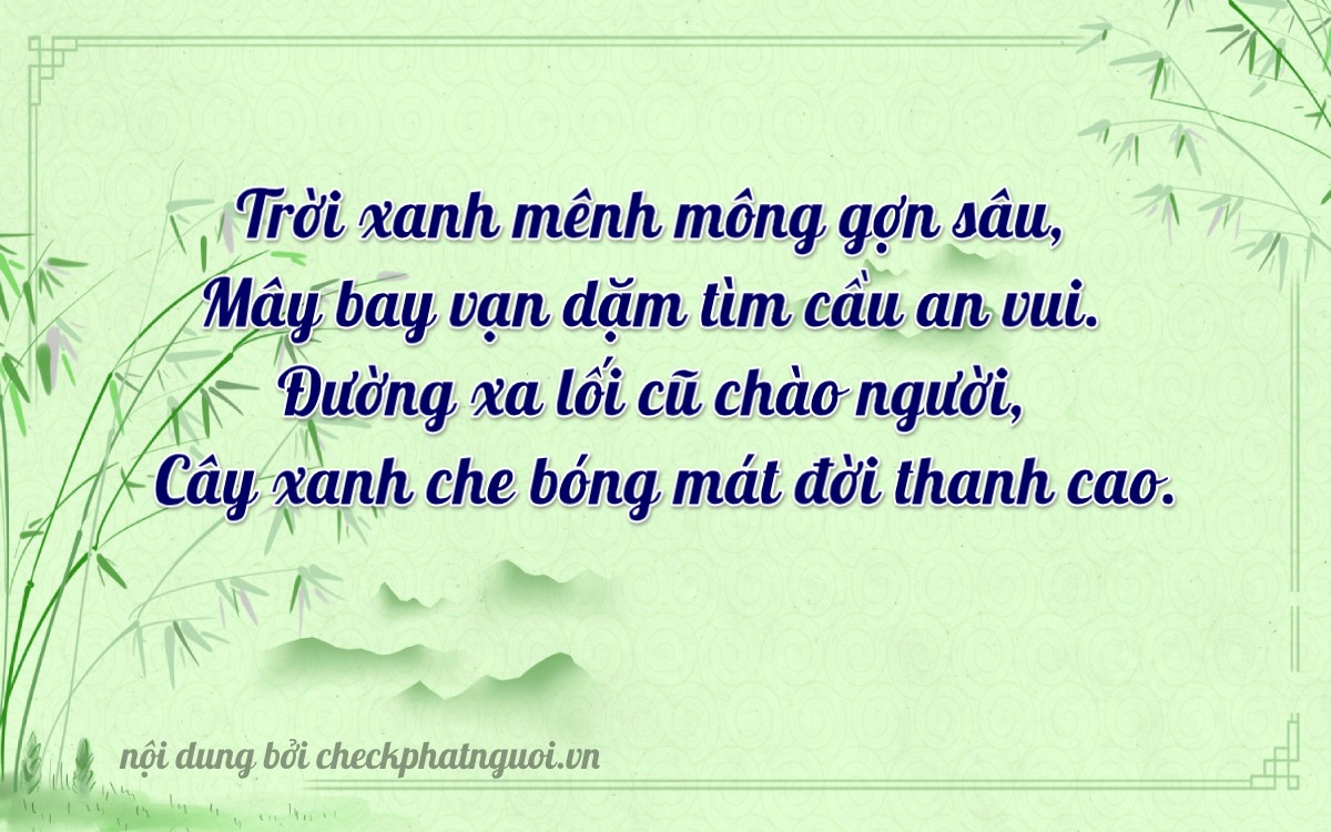 Bài thơ ý nghĩa cho <b>biển số 29M1-85953</b> tại website checkphatnguoi.vn