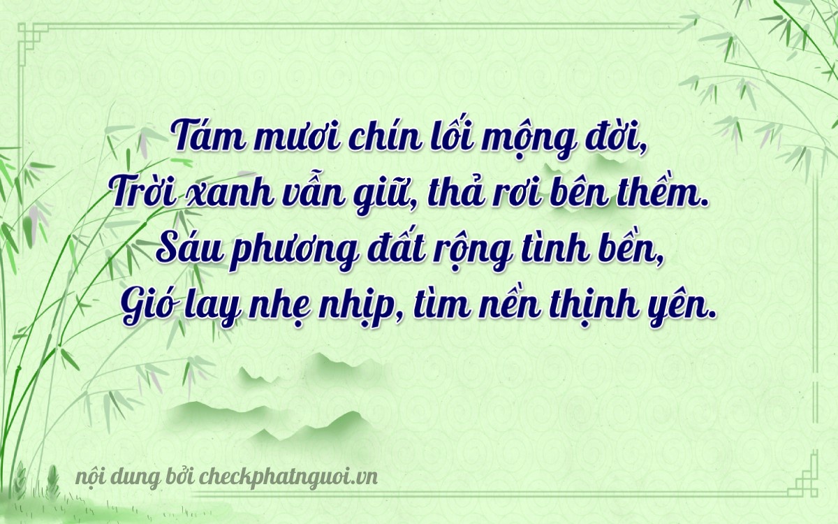 Bài thơ ý nghĩa cho <b>biển số 29M1-89663</b> tại website checkphatnguoi.vn