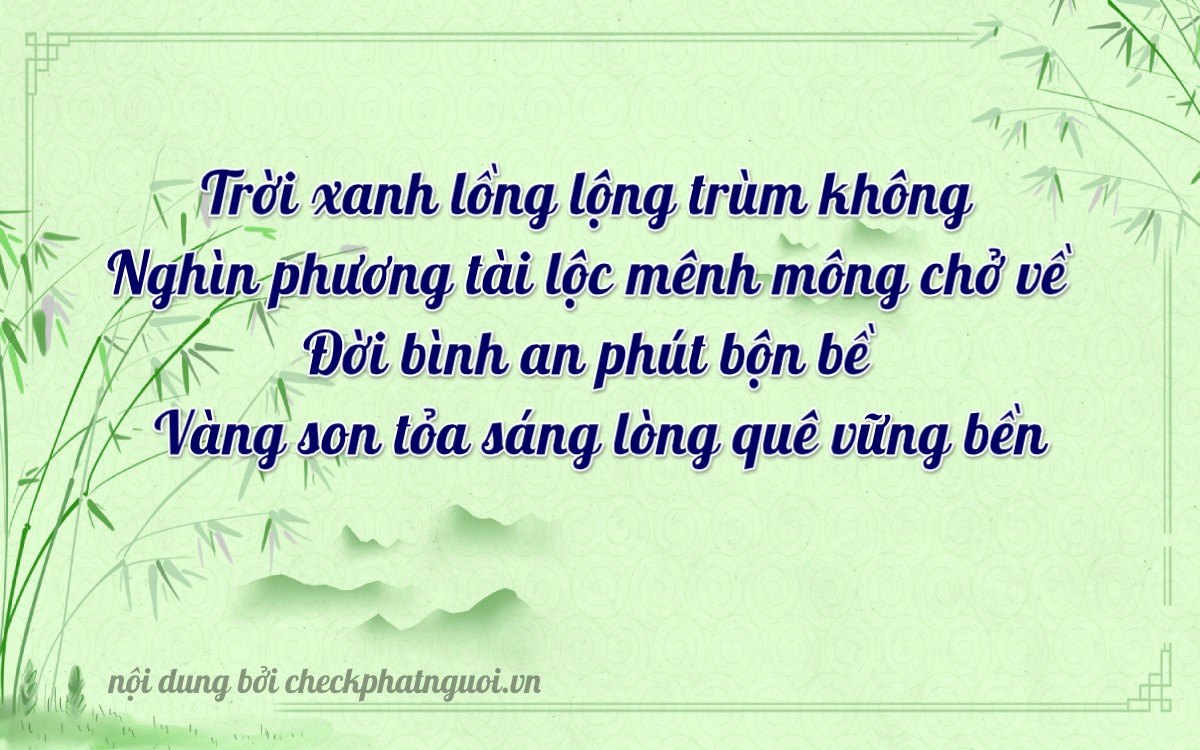 Bài thơ ý nghĩa cho <b>biển số 29M1-99066</b> tại website checkphatnguoi.vn