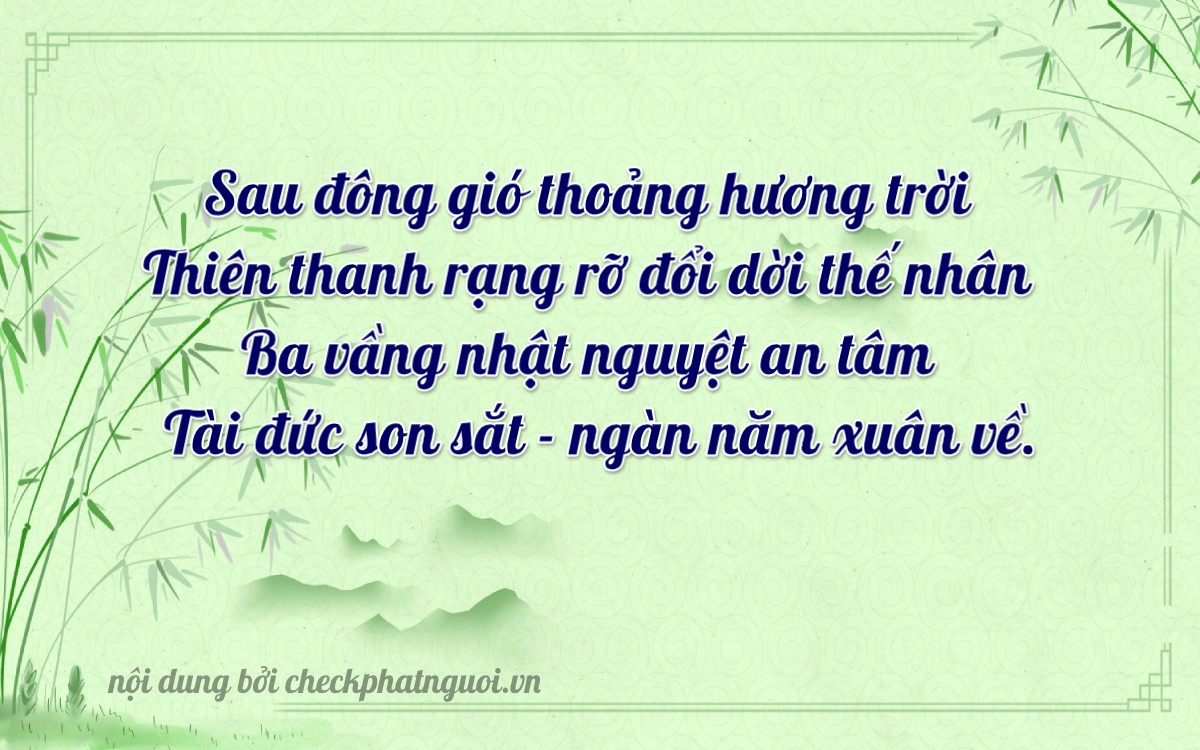 Bài thơ ý nghĩa cho <b>biển số 29N1-31031</b> tại website checkphatnguoi.vn