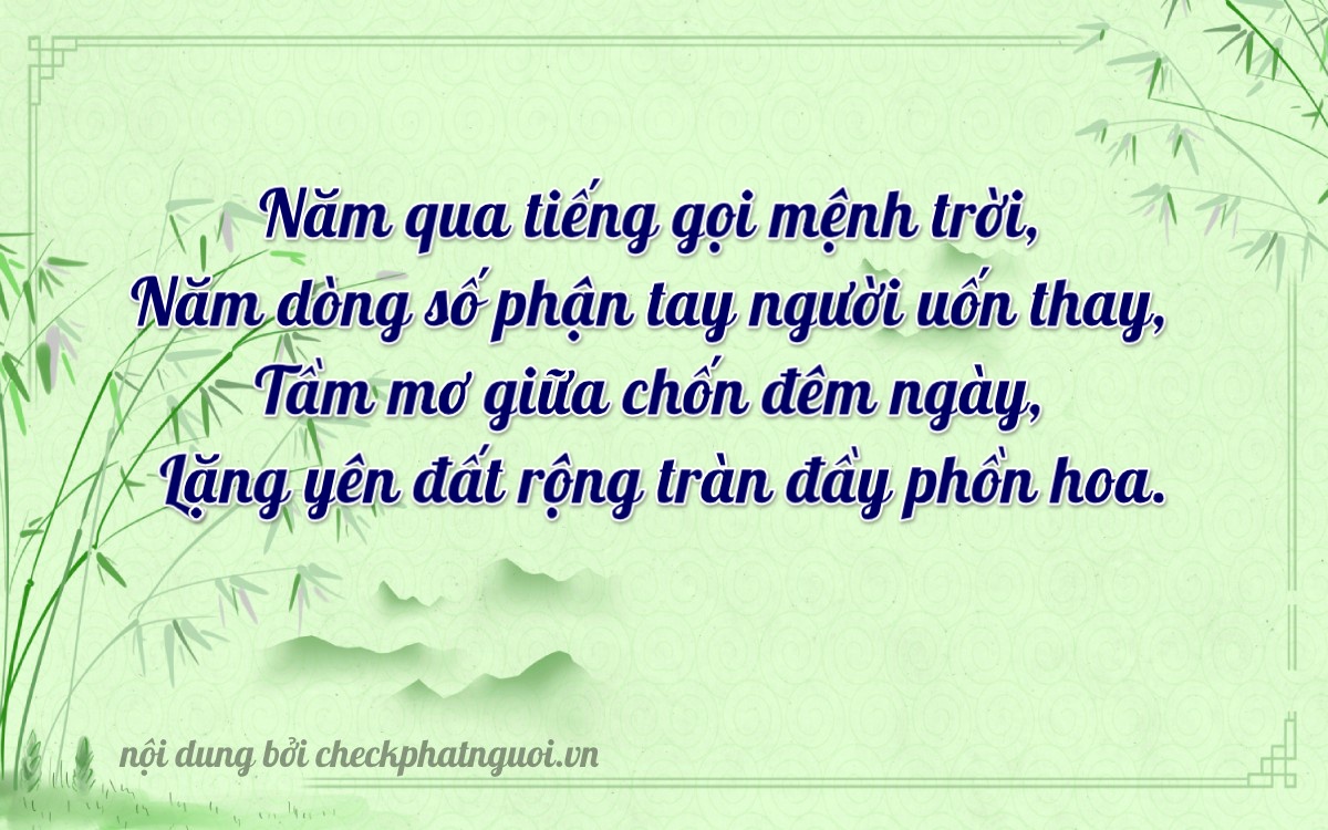Bài thơ ý nghĩa cho <b>biển số 29P1-05301</b> tại website checkphatnguoi.vn