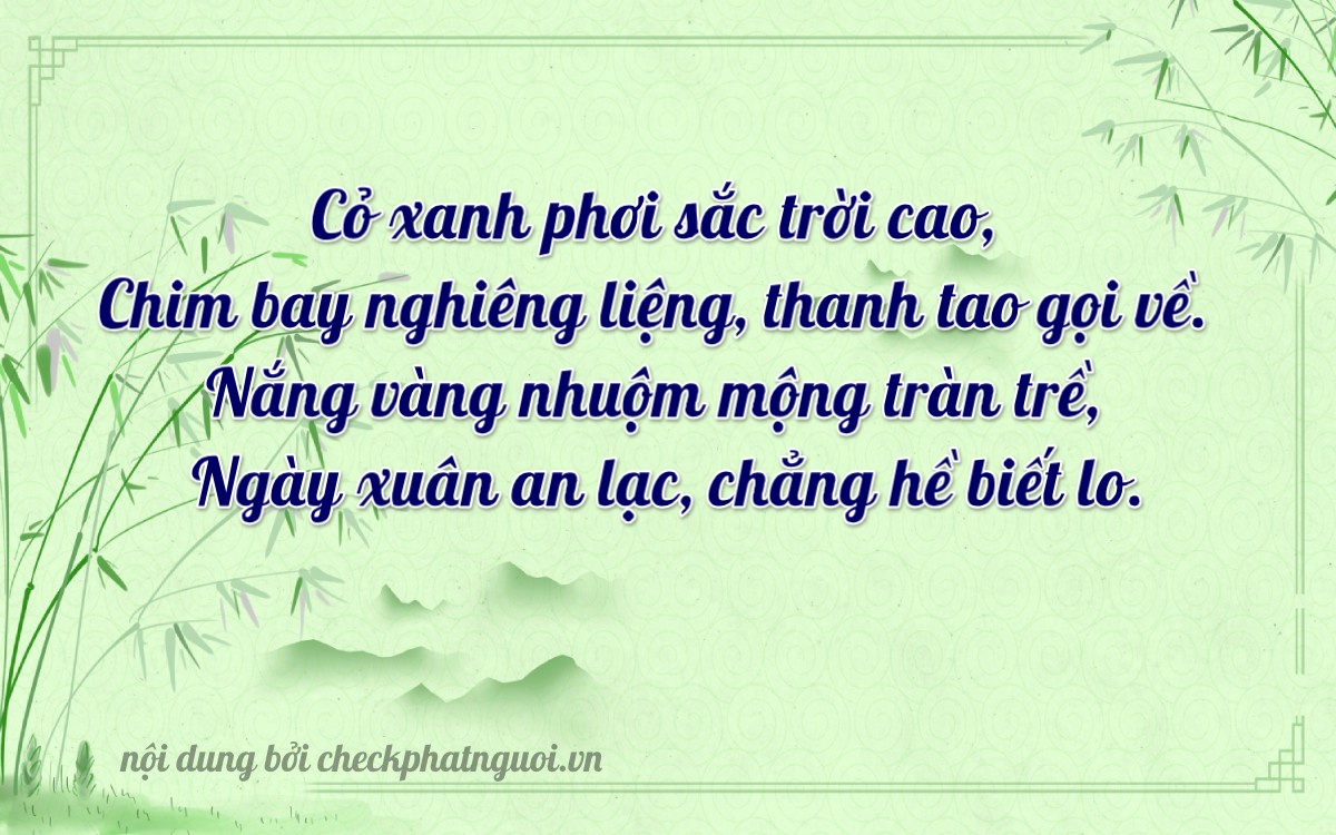 Bài thơ ý nghĩa cho <b>biển số 29P1-84588</b> tại website checkphatnguoi.vn