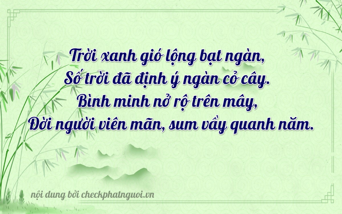 Bài thơ ý nghĩa cho <b>biển số 29S1-81781</b> tại website checkphatnguoi.vn