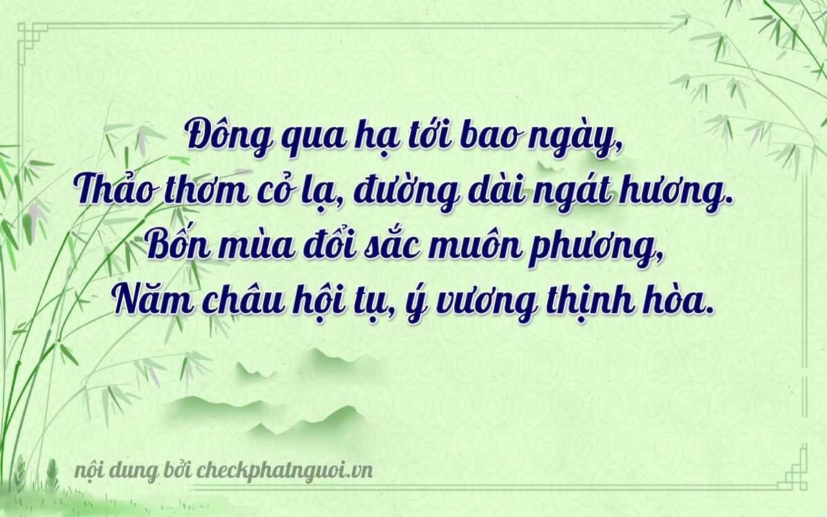 Bài thơ ý nghĩa cho <b>biển số 29U1-45305</b> tại website checkphatnguoi.vn