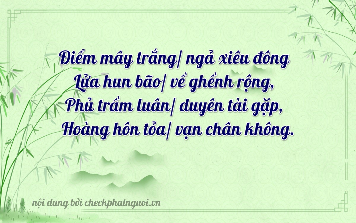 Bài thơ ý nghĩa cho <b>biển số 29V1-24462</b> tại website checkphatnguoi.vn