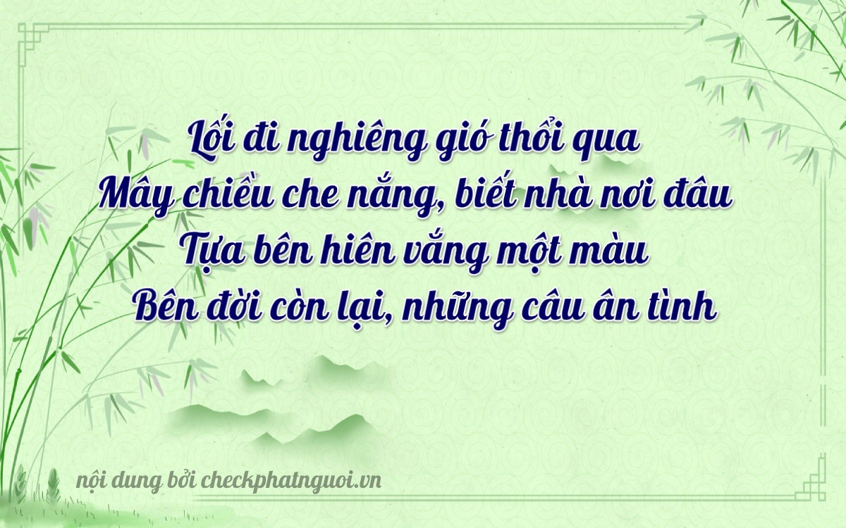 Bài thơ ý nghĩa cho <b>biển số 29V1-76822</b> tại website checkphatnguoi.vn