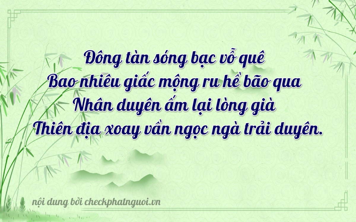 Bài thơ ý nghĩa cho <b>biển số 29V3-03371</b> tại website checkphatnguoi.vn