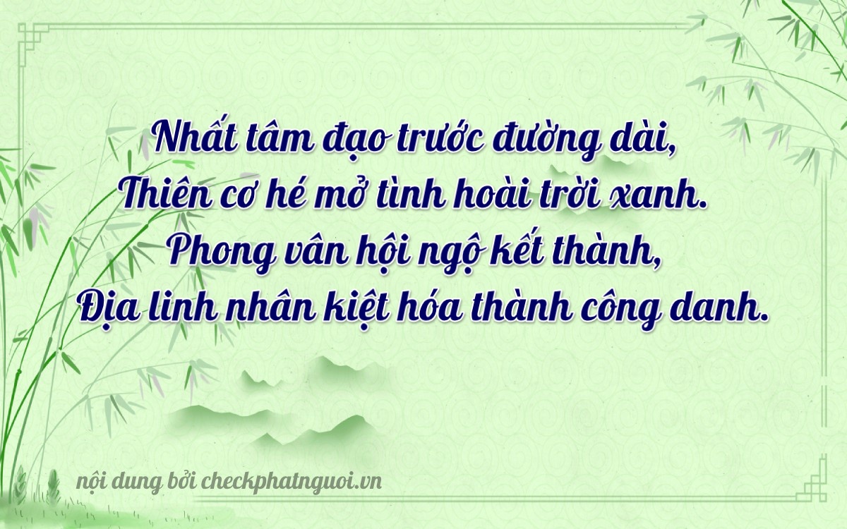 Bài thơ ý nghĩa cho <b>biển số 29V5-21018</b> tại website checkphatnguoi.vn