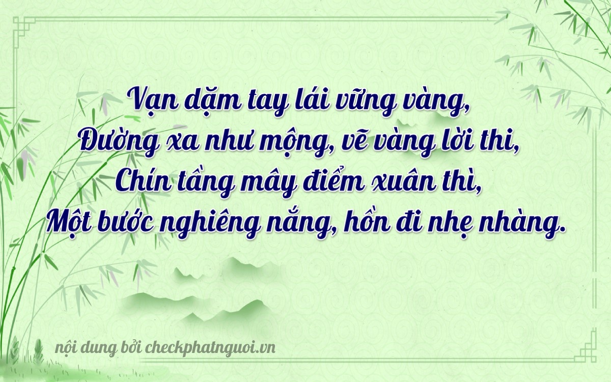 Bài thơ ý nghĩa cho <b>biển số 29X-26921</b> tại website checkphatnguoi.vn