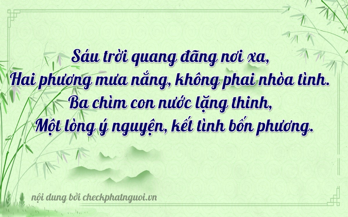 Bài thơ ý nghĩa cho <b>biển số 29X7-62341</b> tại website checkphatnguoi.vn