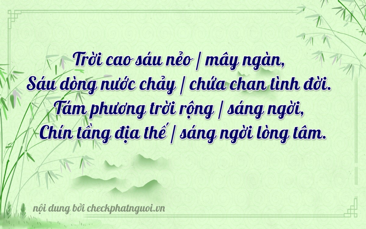 Bài thơ ý nghĩa cho <b>biển số 29X7-66896</b> tại website checkphatnguoi.vn