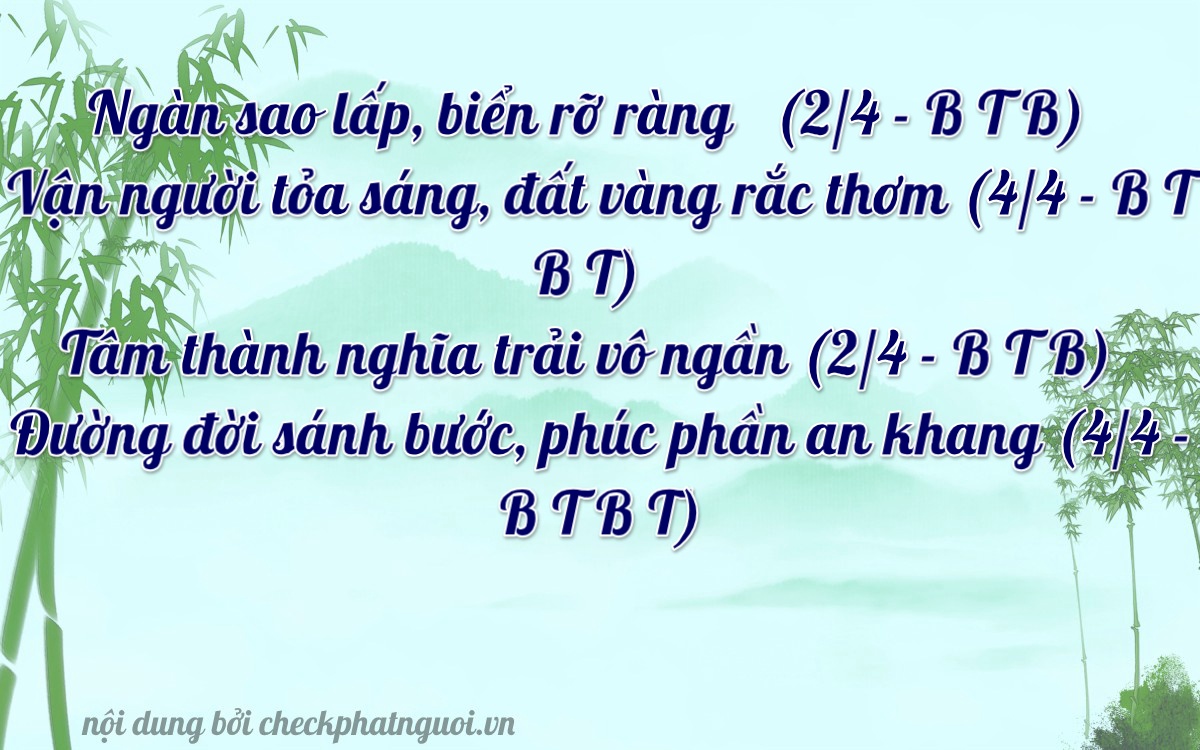 Bài thơ ý nghĩa cho <b>biển số 2A04207</b> tại website checkphatnguoi.vn