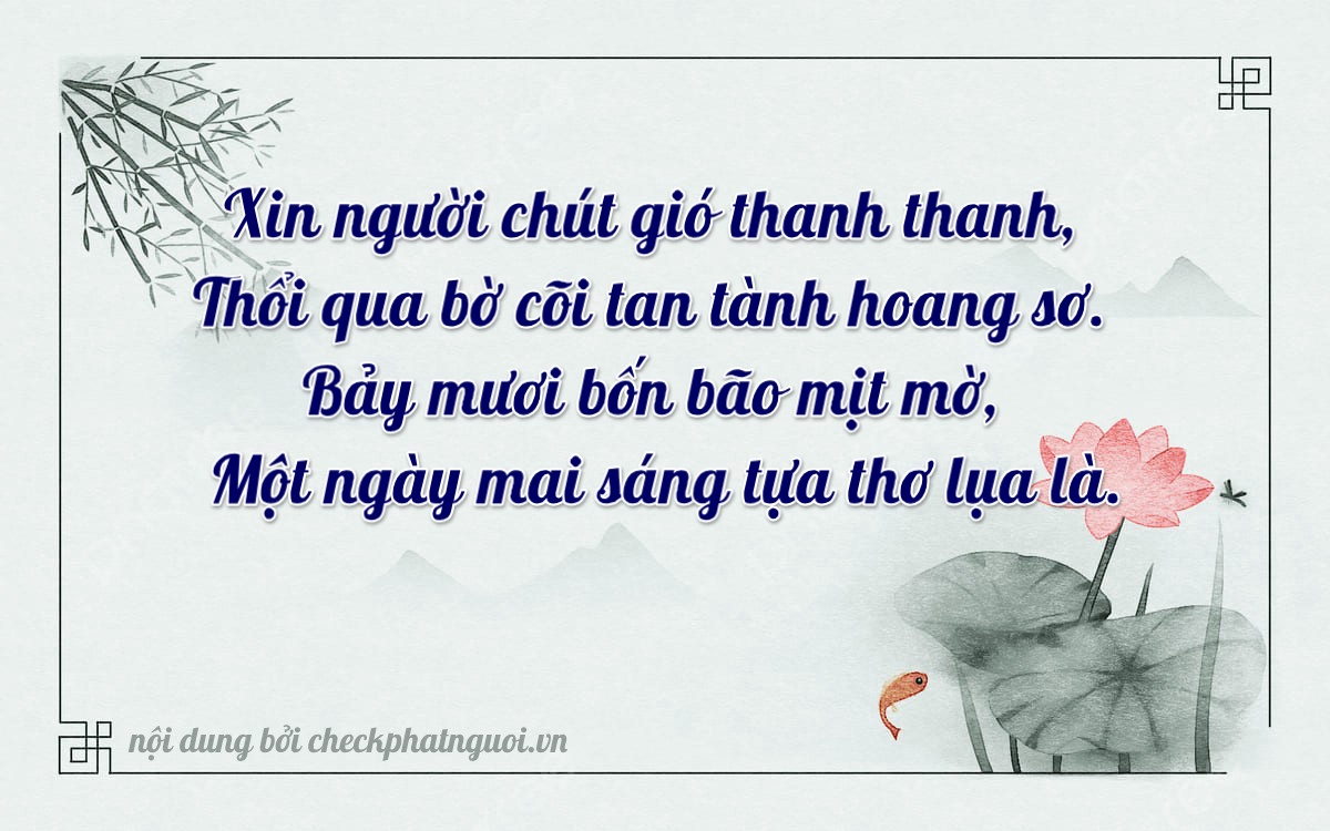 Bài thơ ý nghĩa cho <b>biển số 30A-40714</b> tại website checkphatnguoi.vn