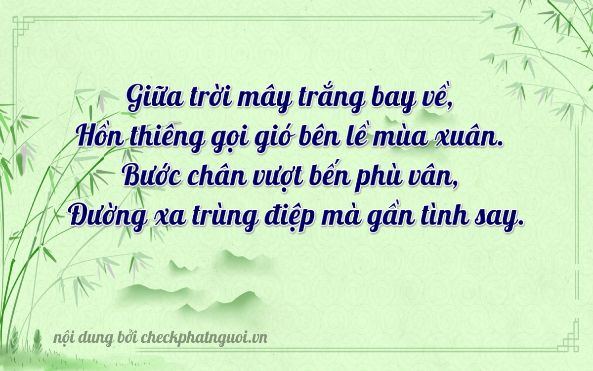 Bài thơ ý nghĩa cho <b>biển số 30A-87476</b> tại website checkphatnguoi.vn
