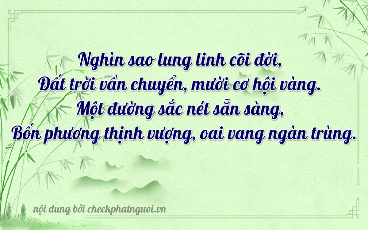 Bài thơ ý nghĩa cho <b>biển số 30B-13714</b> tại website checkphatnguoi.vn