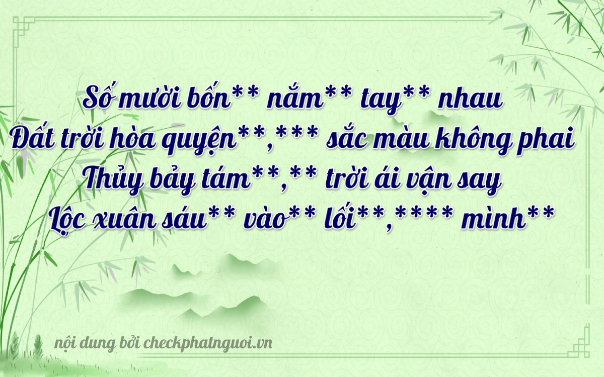 Bài thơ ý nghĩa cho <b>biển số 30B-14876</b> tại website checkphatnguoi.vn