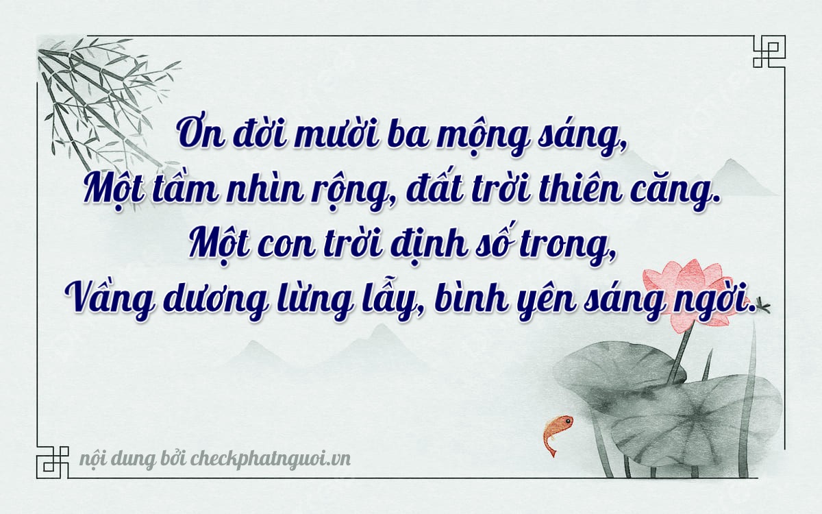 Bài thơ ý nghĩa cho <b>biển số 30C-13134</b> tại website checkphatnguoi.vn