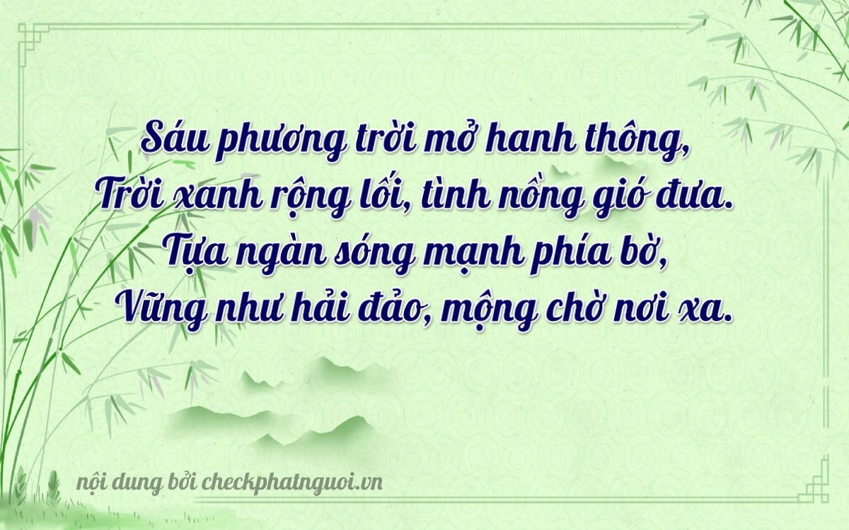 Bài thơ ý nghĩa cho <b>biển số 30E-00604</b> tại website checkphatnguoi.vn