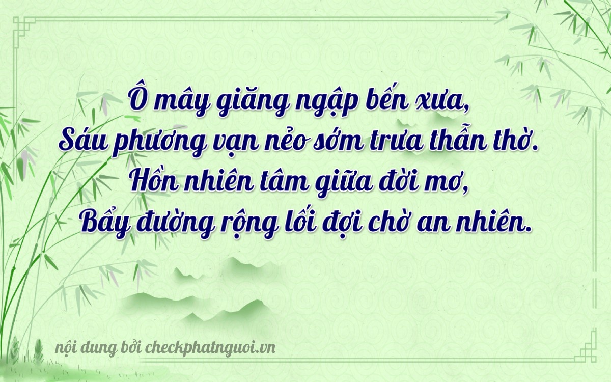 Bài thơ ý nghĩa cho <b>biển số 30E-06676</b> tại website checkphatnguoi.vn
