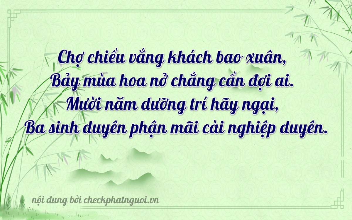 Bài thơ ý nghĩa cho <b>biển số 30E-37013</b> tại website checkphatnguoi.vn