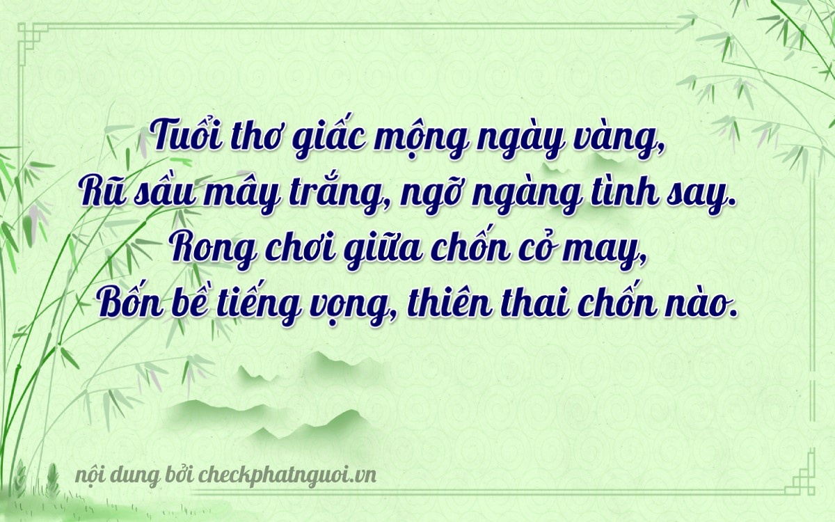 Bài thơ ý nghĩa cho <b>biển số 30E-68606</b> tại website checkphatnguoi.vn