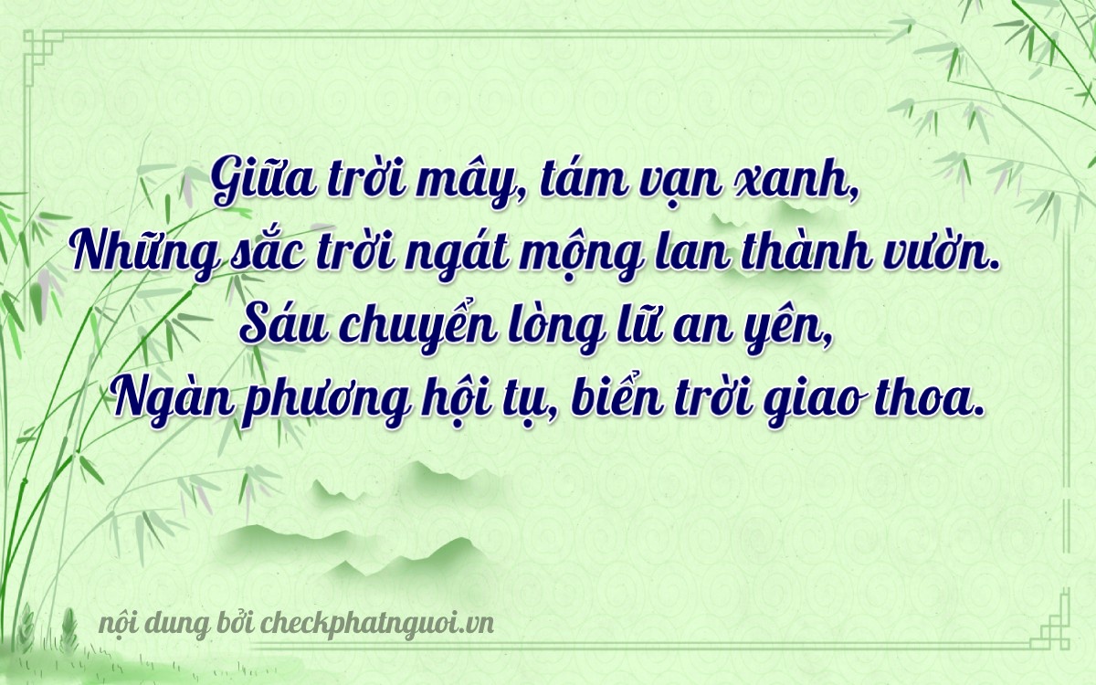 Bài thơ ý nghĩa cho <b>biển số 30E-86081</b> tại website checkphatnguoi.vn