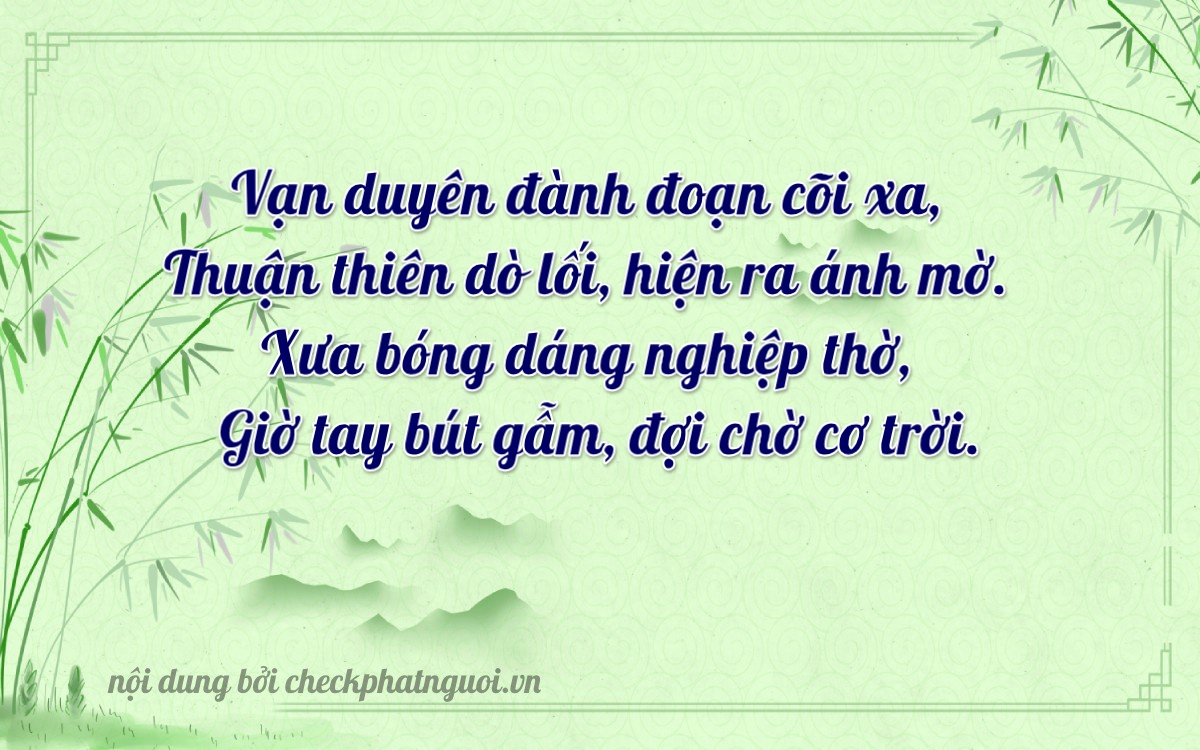 Bài thơ ý nghĩa cho <b>biển số 30F-13216</b> tại website checkphatnguoi.vn