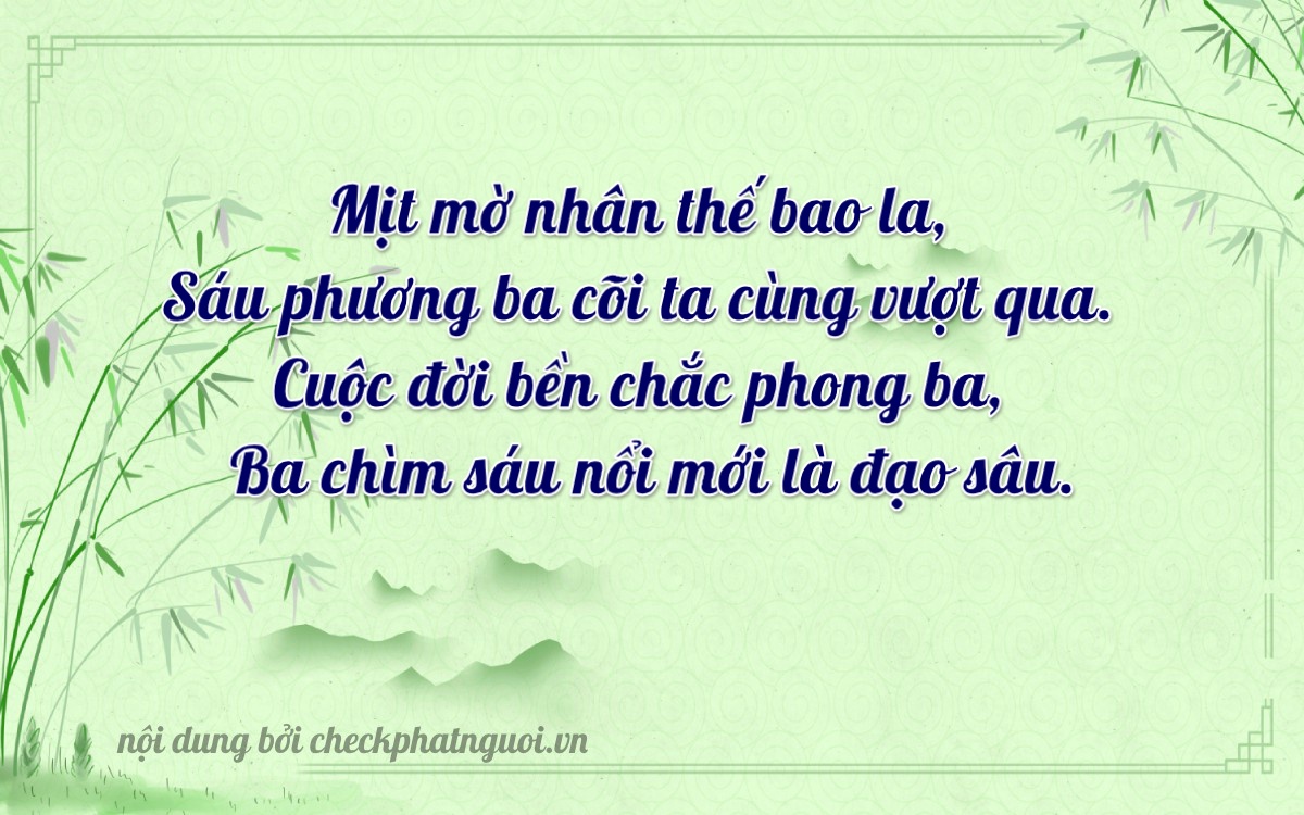 Bài thơ ý nghĩa cho <b>biển số 30G-06963</b> tại website checkphatnguoi.vn
