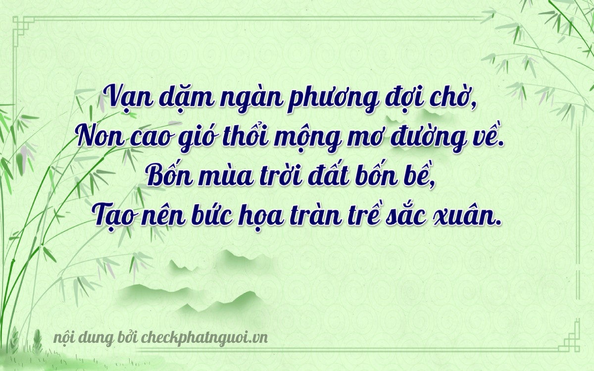 Bài thơ ý nghĩa cho <b>biển số 30G-13468</b> tại website checkphatnguoi.vn