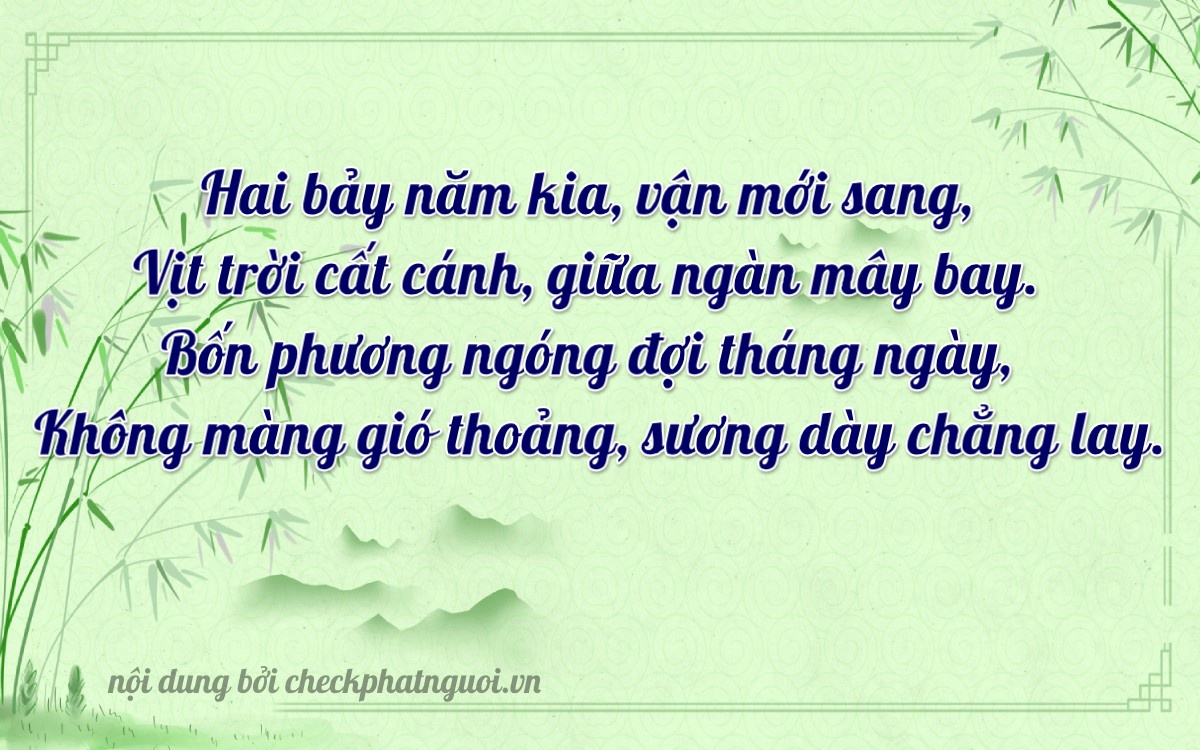 Bài thơ ý nghĩa cho <b>biển số 30G-27740</b> tại website checkphatnguoi.vn