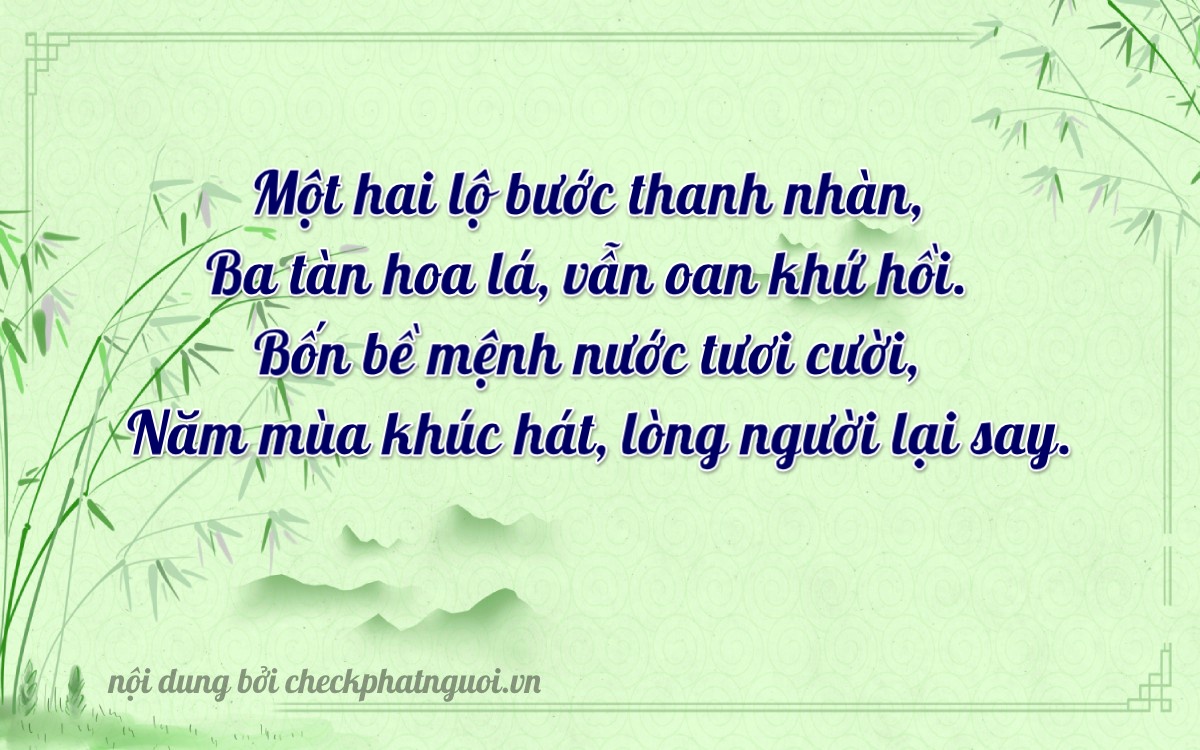 Bài thơ ý nghĩa cho <b>biển số 30H-12345</b> tại website checkphatnguoi.vn
