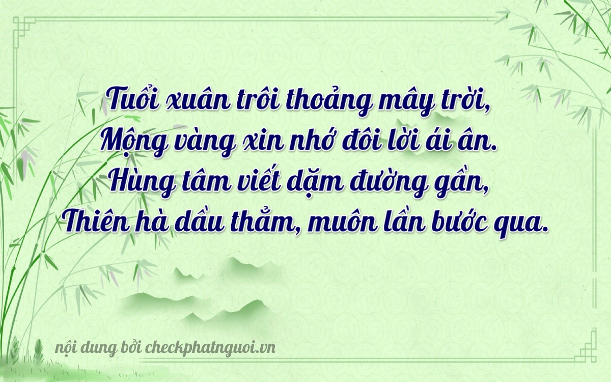 Bài thơ ý nghĩa cho <b>biển số 30H-18206</b> tại website checkphatnguoi.vn