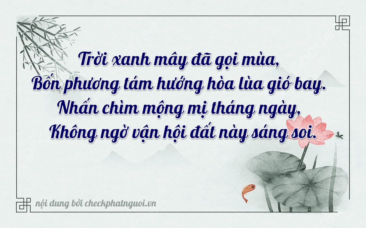 Bài thơ ý nghĩa cho <b>biển số 30H-18850</b> tại website checkphatnguoi.vn