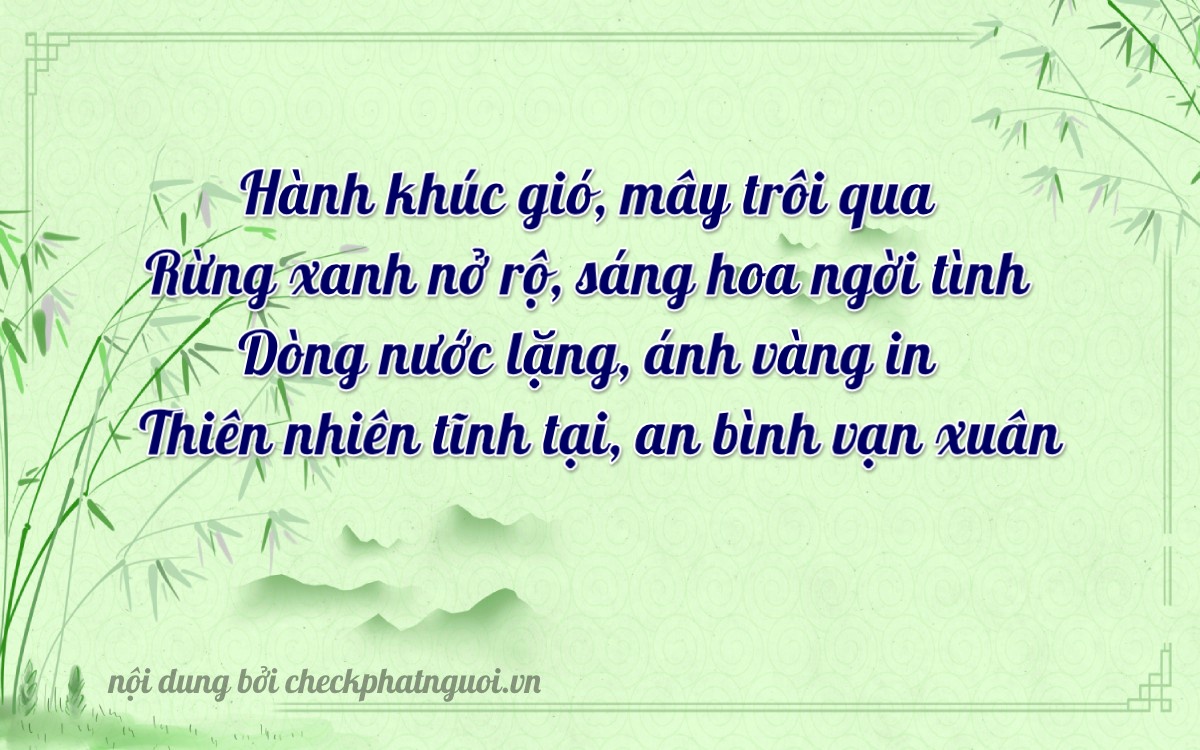 Bài thơ ý nghĩa cho <b>biển số 30H-24165</b> tại website checkphatnguoi.vn