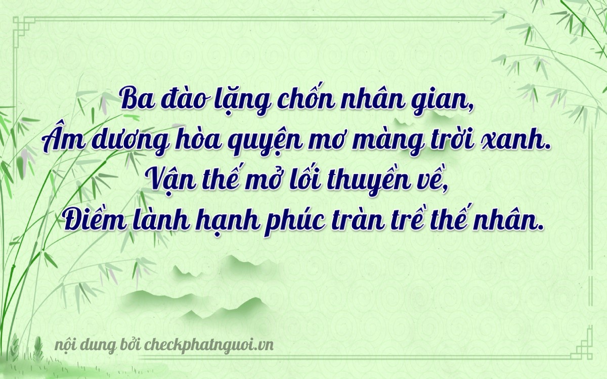 Bài thơ ý nghĩa cho <b>biển số 30H-35445</b> tại website checkphatnguoi.vn