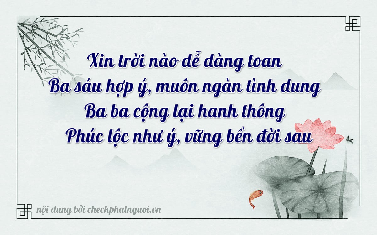 Bài thơ ý nghĩa cho <b>biển số 30K-36333</b> tại website checkphatnguoi.vn