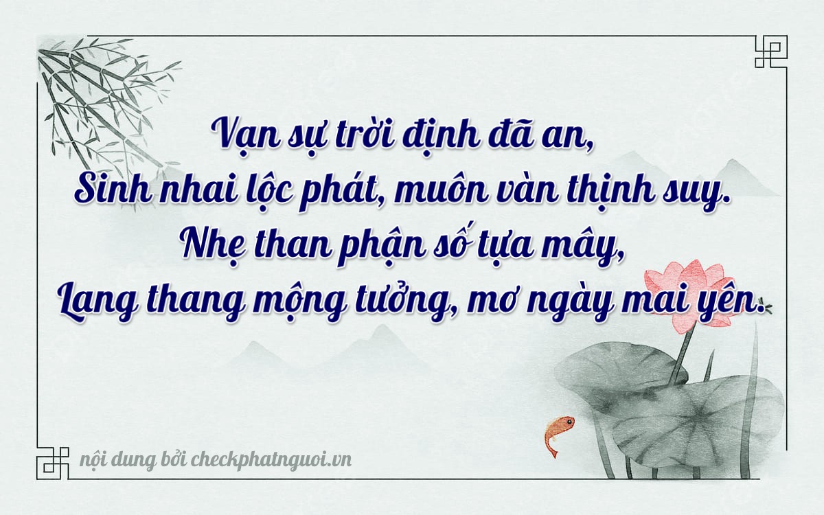 Bài thơ ý nghĩa cho <b>biển số 30L-25011</b> tại website checkphatnguoi.vn