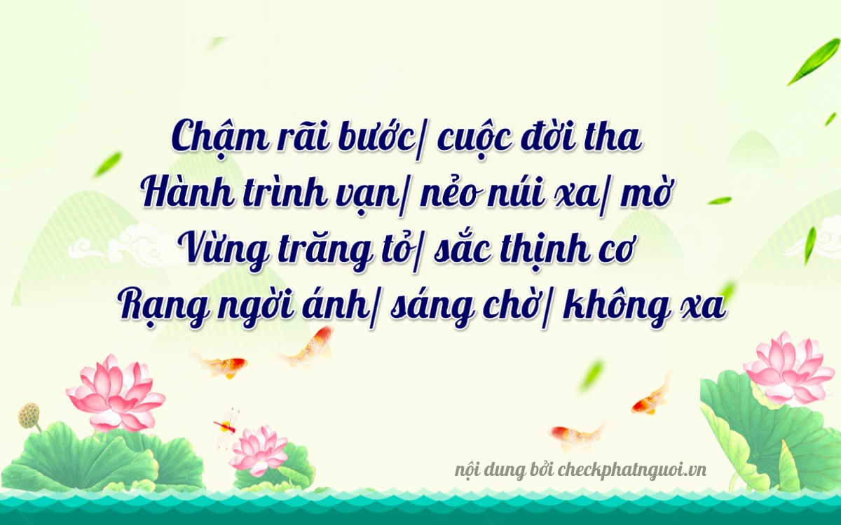 Bài thơ ý nghĩa cho <b>biển số 30M-16194</b> tại website checkphatnguoi.vn