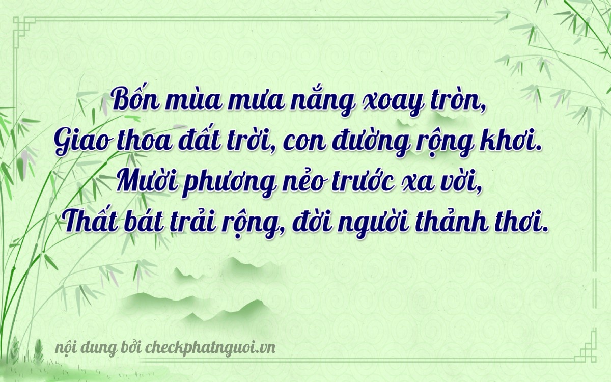 Bài thơ ý nghĩa cho <b>biển số 30M-40717</b> tại website checkphatnguoi.vn