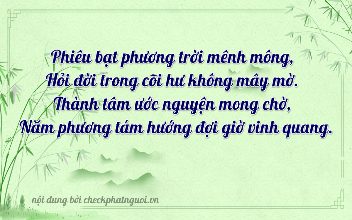 Bài thơ ý nghĩa cho <b>biển số 30N-54206</b> tại website checkphatnguoi.vn