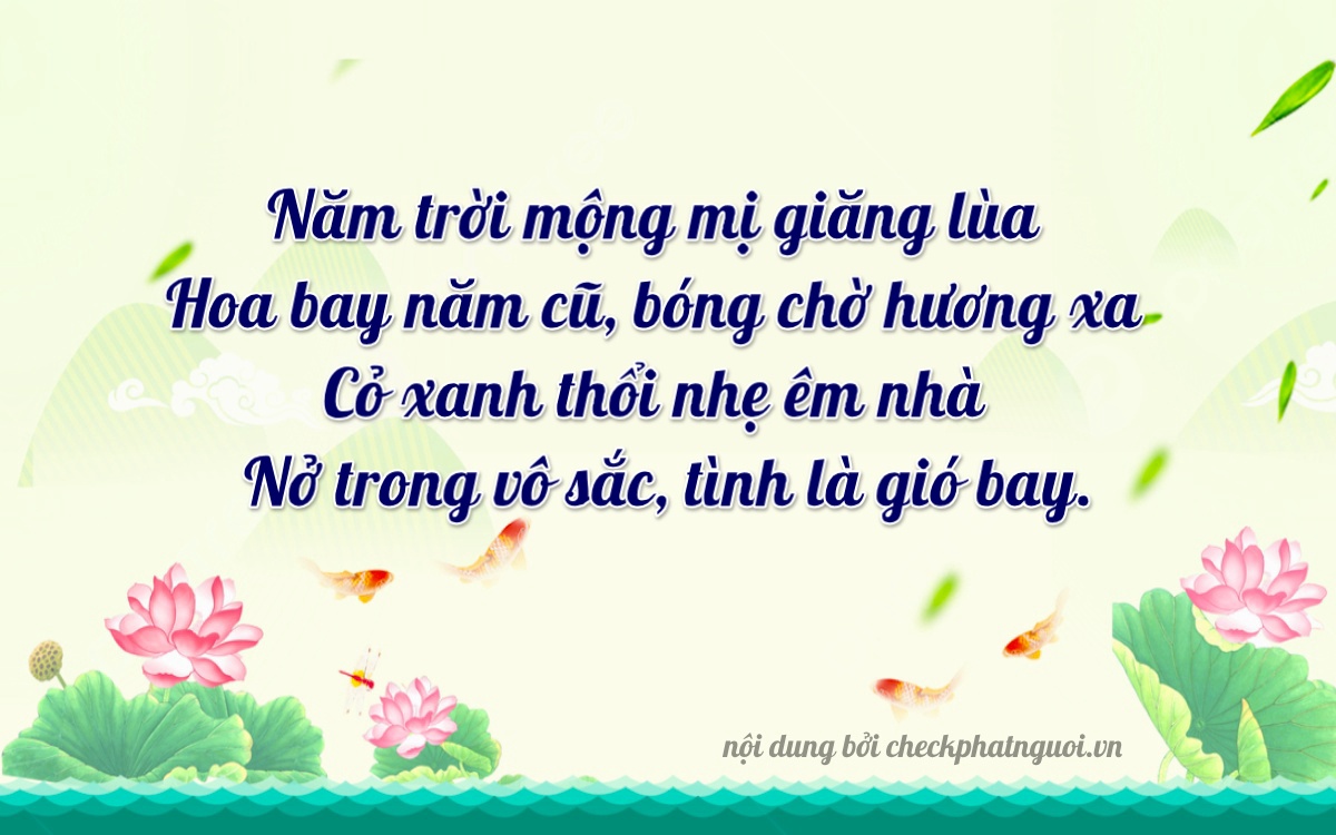 Bài thơ ý nghĩa cho <b>biển số 30V-5125</b> tại website checkphatnguoi.vn