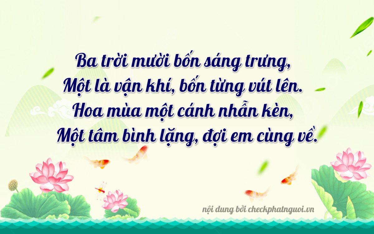 Bài thơ ý nghĩa cho <b>biển số 31411</b> tại website checkphatnguoi.vn