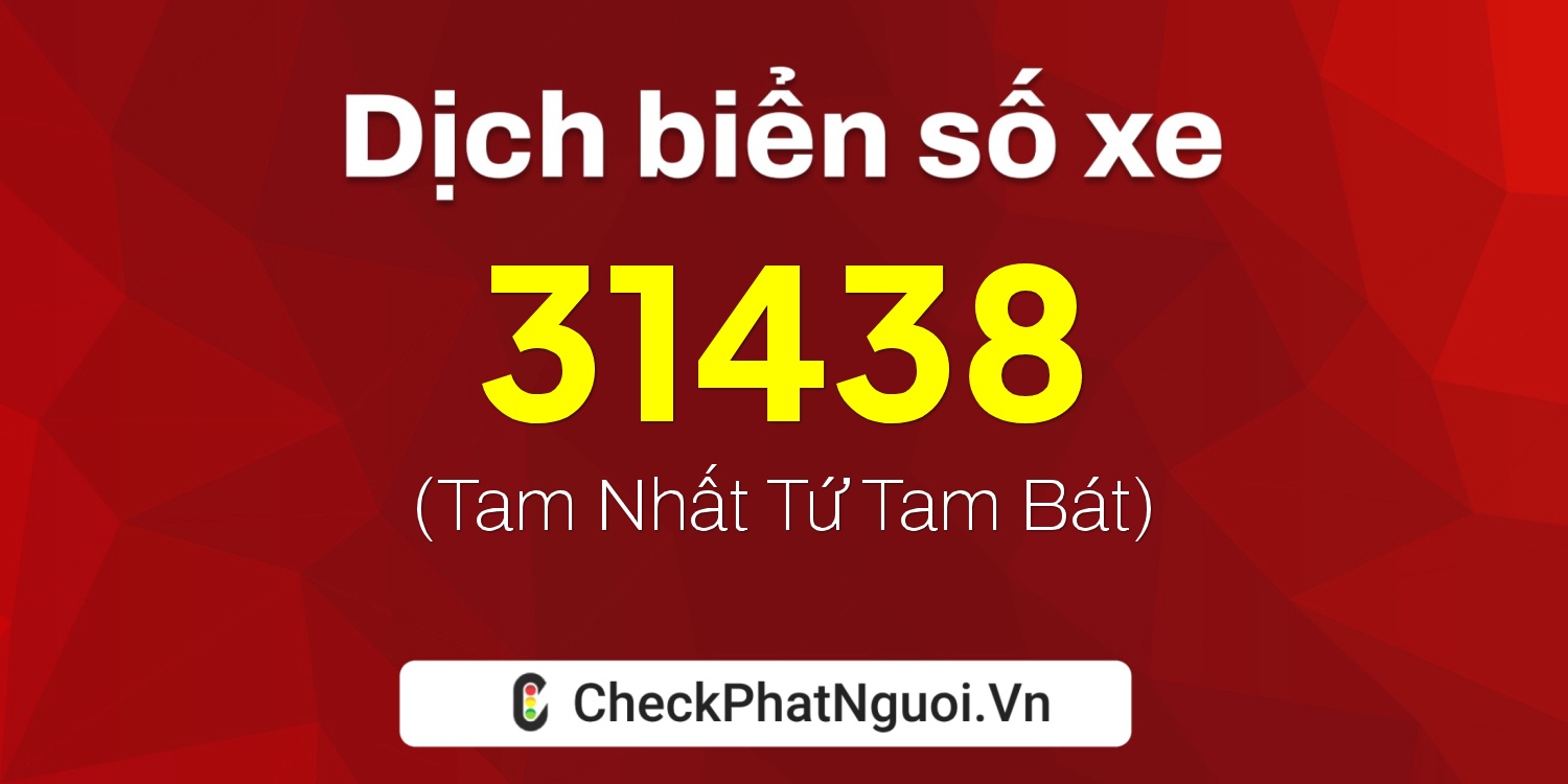 Dịch ý nghĩa <b>biển số xe 63B3-31438</b> tại website checkphatnguoi.vn