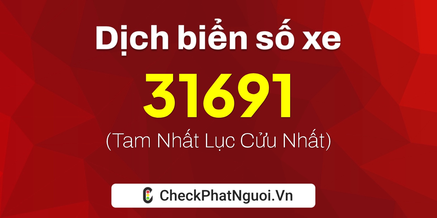Dịch ý nghĩa <b>biển số xe 61C-31691</b> tại website checkphatnguoi.vn