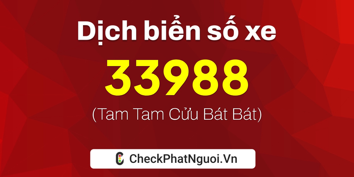 Dịch ý nghĩa <b>biển số xe 61D1-33988</b> tại website checkphatnguoi.vn