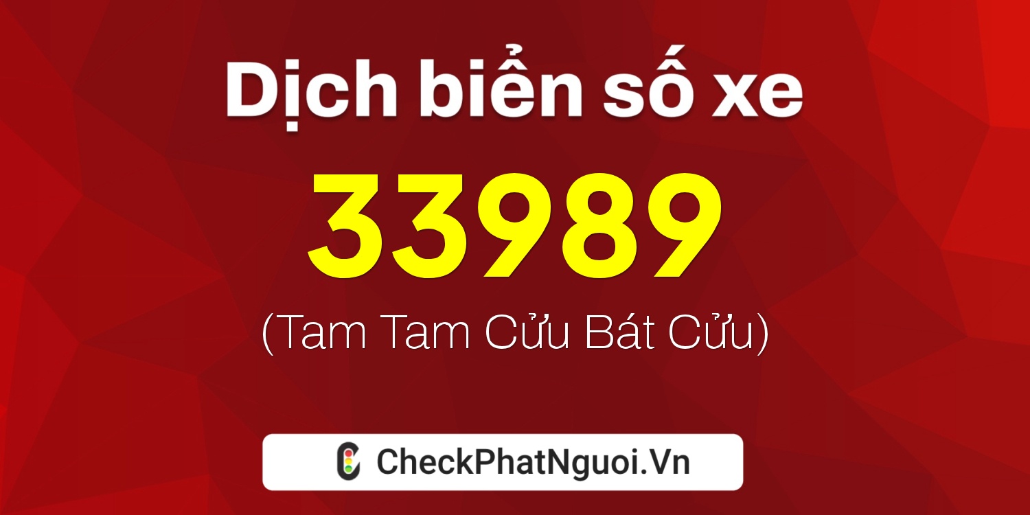 Dịch ý nghĩa <b>biển số xe 98N-33989</b> tại website checkphatnguoi.vn